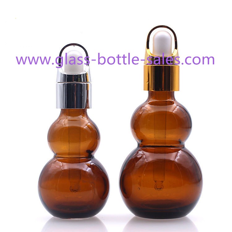  50ml and 100ml Double Calabash Amber Essential Oil Bottles