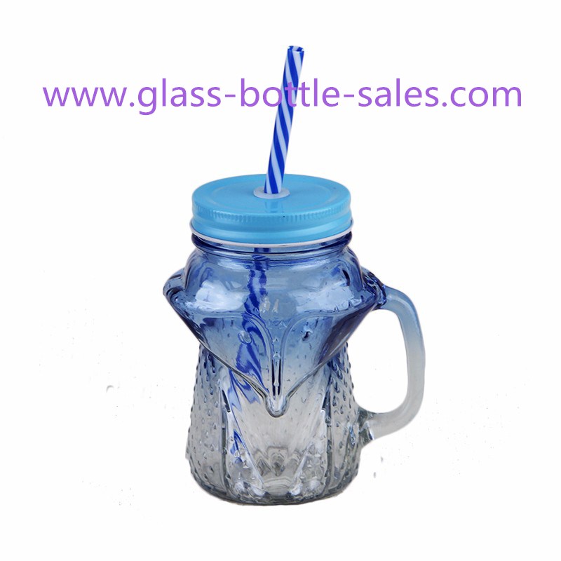 450ml Colored Fox Style Glass Mason Jar