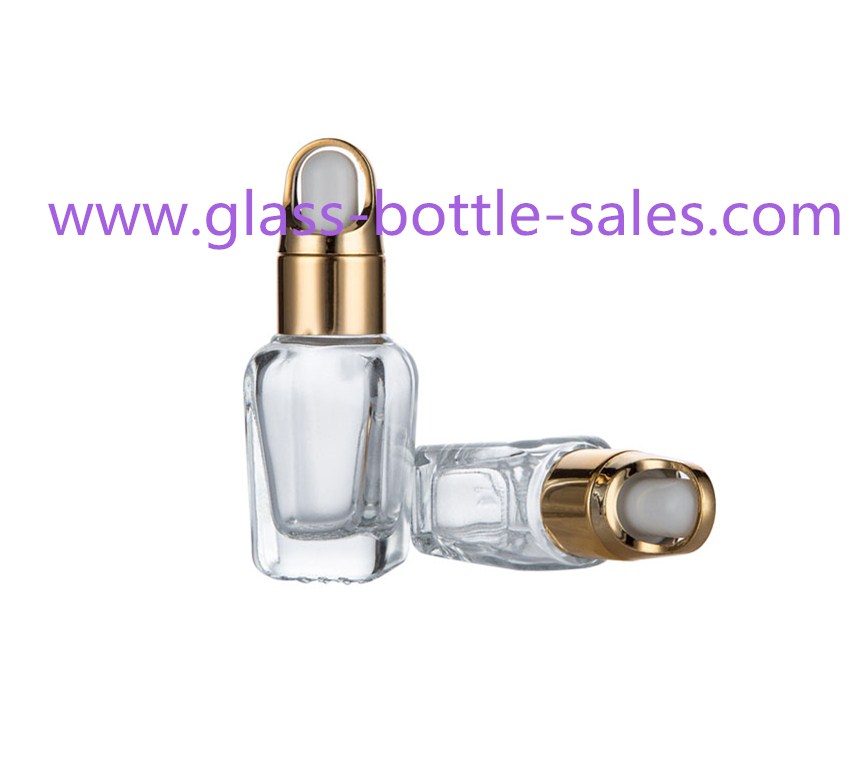 10ml-15ml透明方形精油瓶和滴管