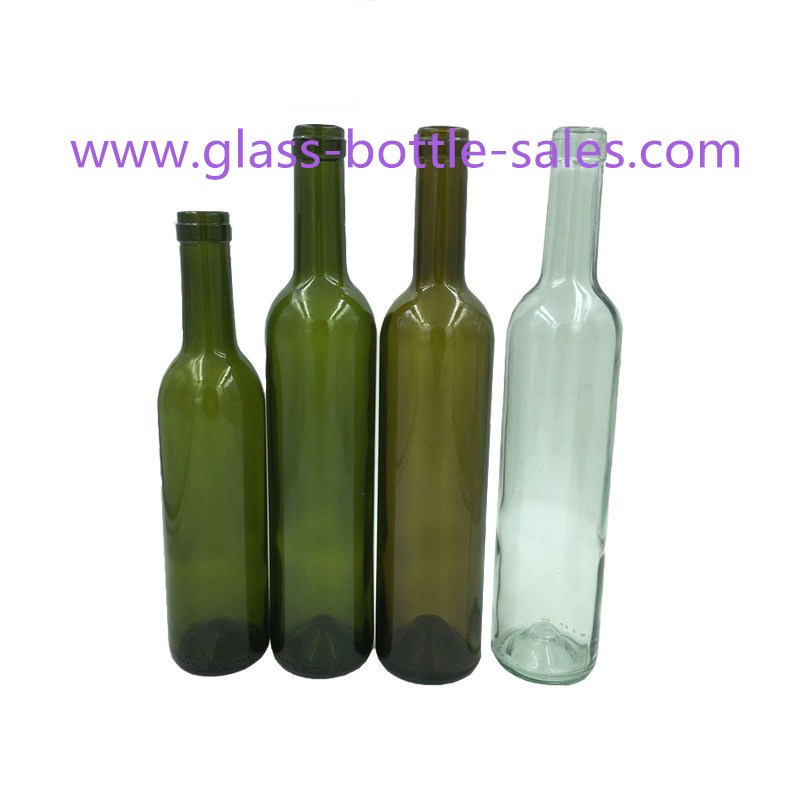 375ml,500ml透明墨绿色波尔多红酒瓶