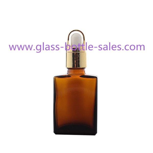 30ml Amber Flat E-LIquid Glass Bottle With Dropper