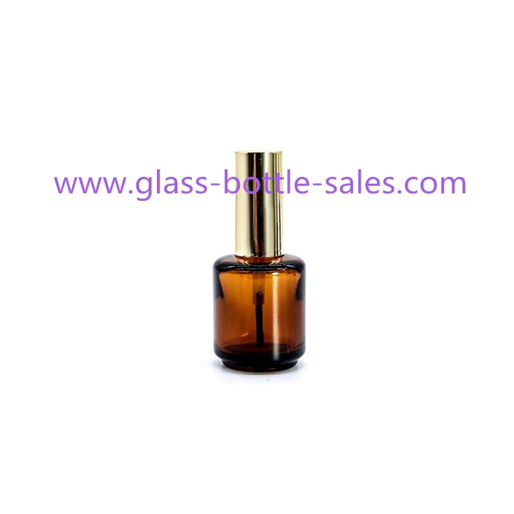 15ml Amber Round Glass Nail Polish Bottle With Cap and Brush