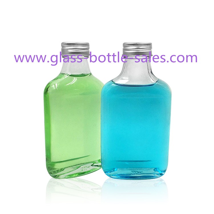 250ml Clear Flat Spirit Glass Bottle