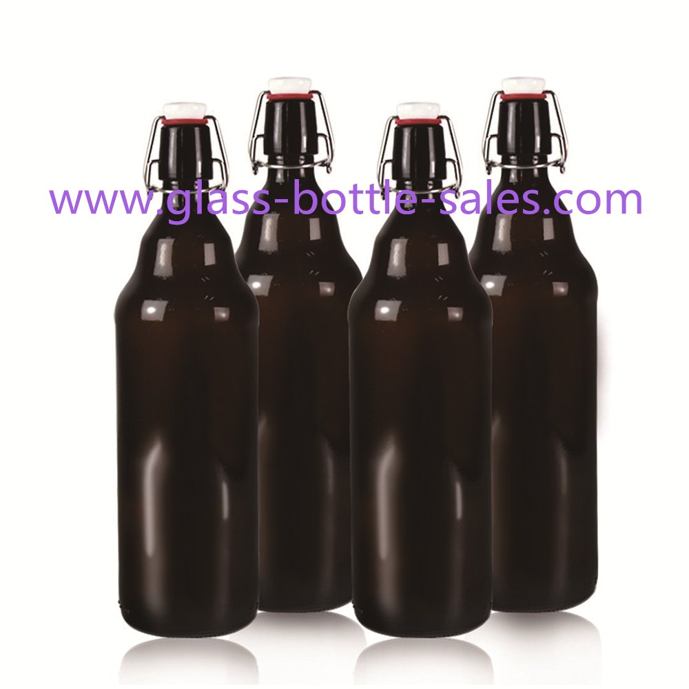 1000ml Amber Beer Glass Bottle With Swing Top