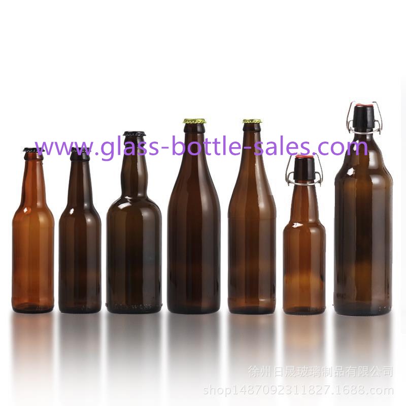 330ml,500ml,650ml,1L Amber Beer Glass Bottles