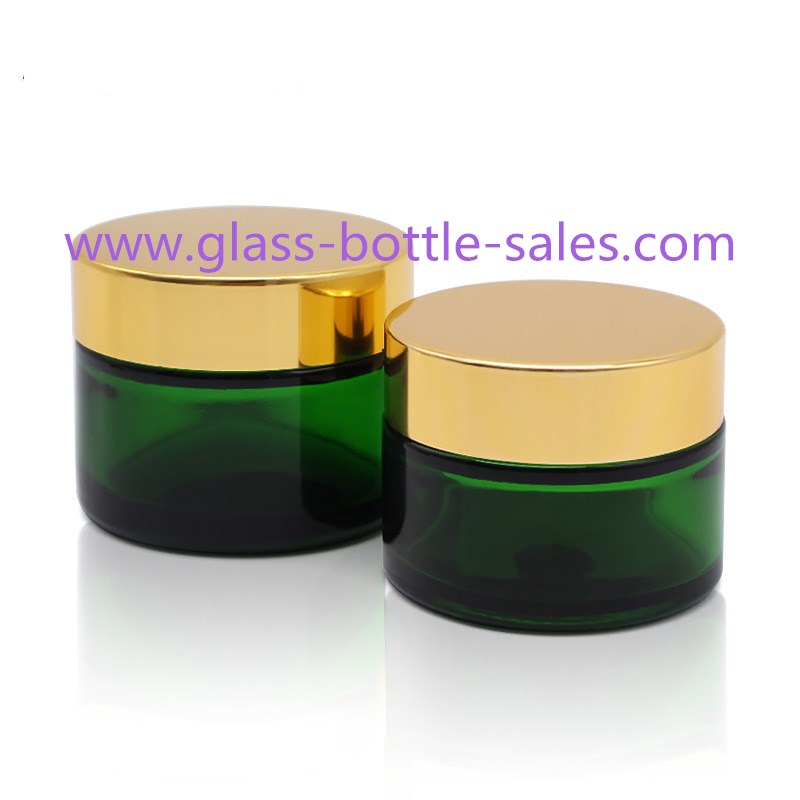 20g,30g,50g Green Glass Cosmetic Jar With Lid