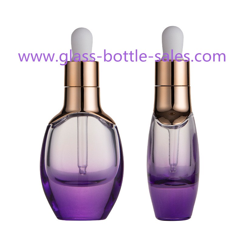 30ml紫色喷涂新款海蓝之星玻璃精华液瓶