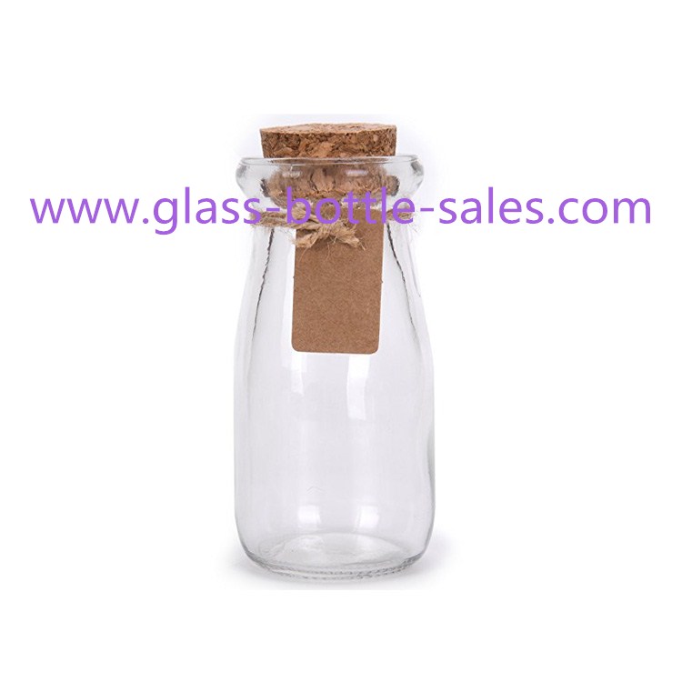 100ml,200ml Clear Tall Glass Pudding Bottle With Cork
