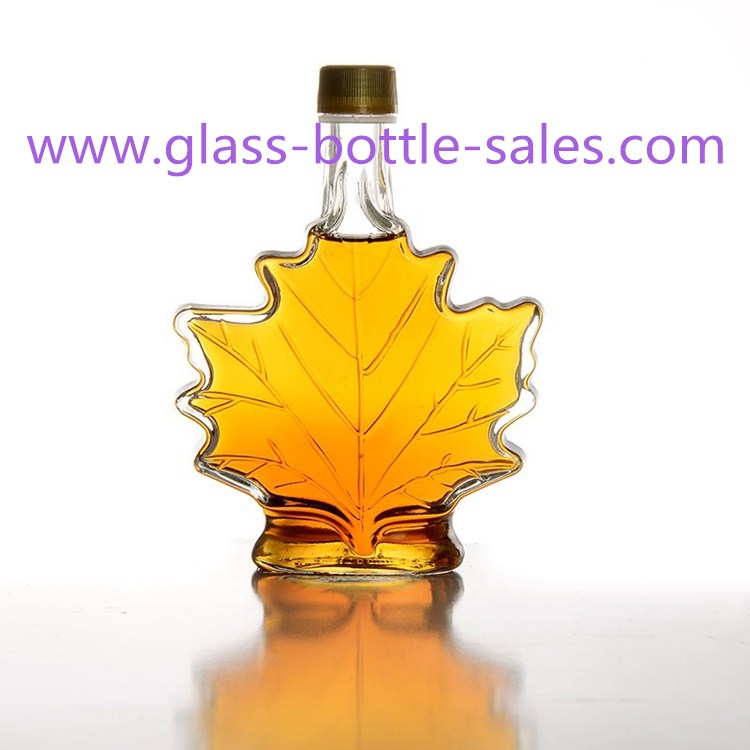 50ml,100ml,250ml Clear Maple Leaf Liquor Glass Bottle